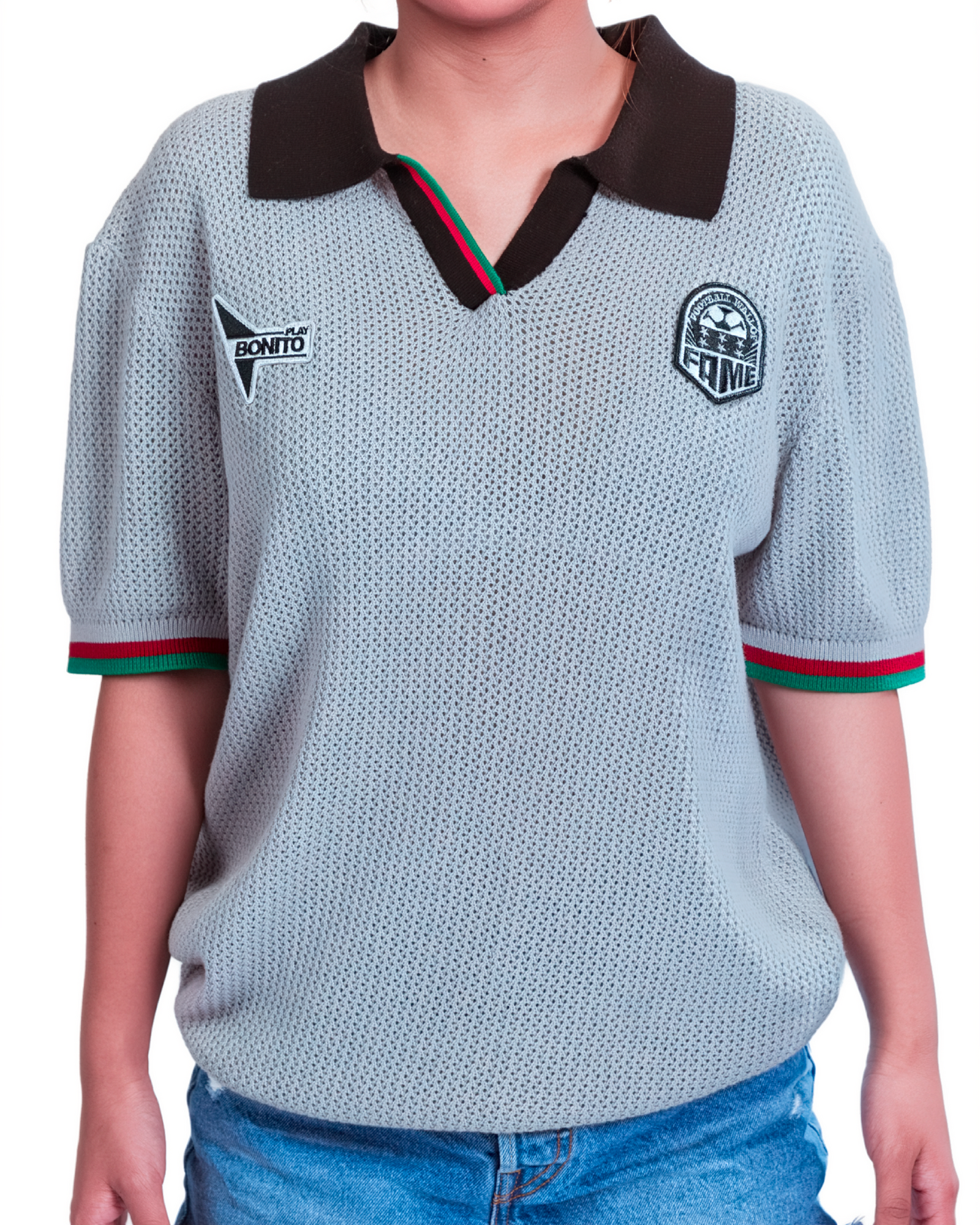 Play Bonito Knit Polo - Charcoal