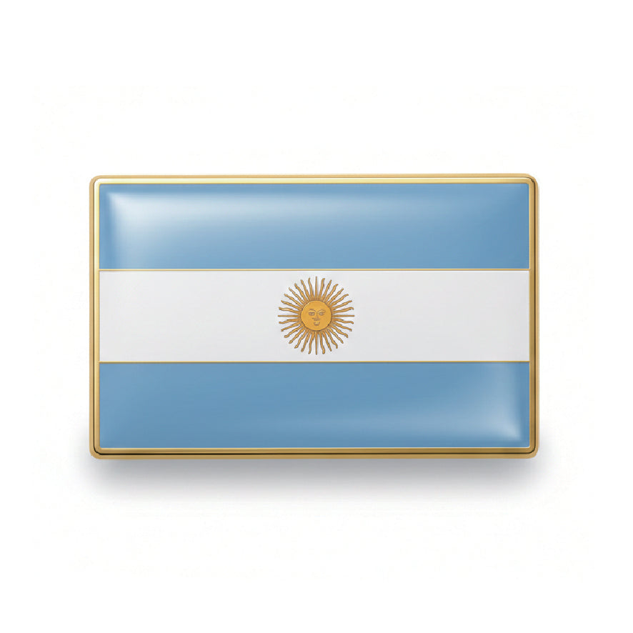 World Cup Flag Metal Badge - Argentina